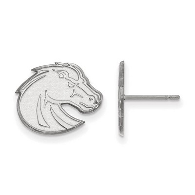 Black Bow Jewelry 14k White Gold Boise State Broncos NCAA Post Earrings