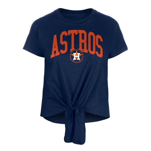 MLB Houston Astros Women's Front Knot T-Shirt - XS