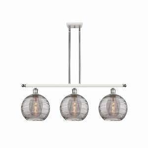 Athens Deco Swirl - 3 Light Stem Hung Island In Industrial Style-12.13 Inches Tall and 36.5 Inches Wide - 1 of 1
