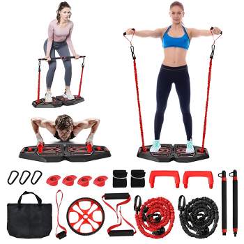 Push Up Board, Portable Home Workout Equipment for Women & Men, 30 in 1  Home Gym System with Pilates Bar, Resistance Band, Booty Bands, Pushup  Stands