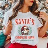 Simply Sage Market Women's Santa's Comin To Town Vintage Short Sleeve Graphic Tee - 2 of 4
