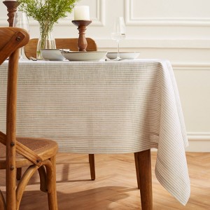 Solino Home Striped Linen Tablecloth | Narrow Stripe - 1 of 4