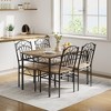 5-Piece Retro Industrial Dining Table Set with 1 Table & 4 Chairs, Space-Saving Wood Dining Table Set for 4, Kitchen Table Chairs Set of 4 - 4 of 4