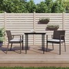 vidaXL 3 Piece Patio Dining Set Table and Chair with Cushions Poly Rattan and Steel - Brown 31.5" Table Length 2 Items - 2 of 4