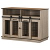 PawHut Dog Crate Furniture for Large Dogs, Double Dog Kennel for Small Dogs with Shelves, Sliding Doors - 4 of 4