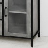 2 Doors and 3 Drawers Wood and Metal Cabinet Brown - StyleCraft: Industrial Mango Veneer Accent Storage - 3 of 4