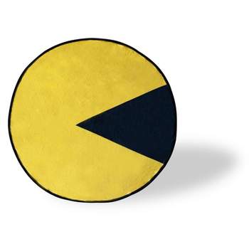 Just Funky Pac-Man Video Game Character Large Round Fleece Throw Blanket | 60-Inch Diameter