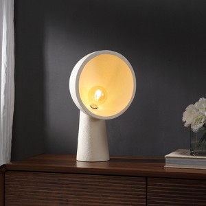 JONATHAN Y Claude 17.5" Contemporary Minimalist Resin Half-Globe Column LED Table Lamp - 1 of 4