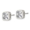 Chisel Stainless Steel Polished 7mm Cubic Zirconia Squared Stud Earrings - 2 of 4