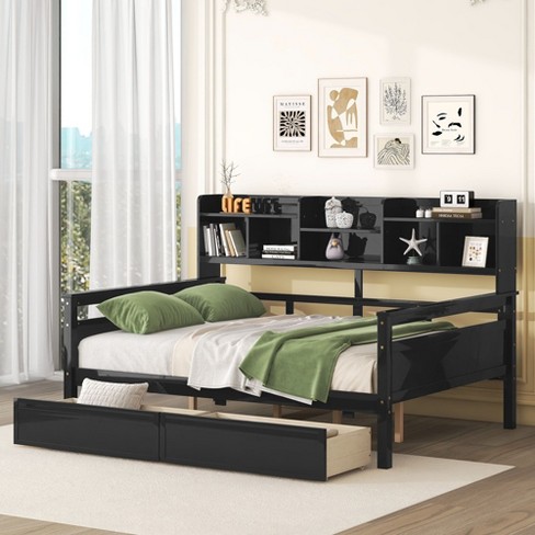 NicBex Twin/Full Size Daybed with Bedside Shelves and 2 Drawers for Bedroom,Living Room,Apartment - image 1 of 4