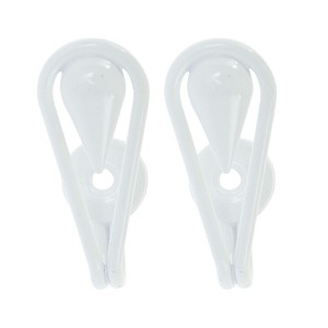 Unique Bargains Curtain Holdbacks Teardrop Hooks Zinc Alloy 2.56"x0.87" 1 Pair - 1 of 4