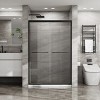 MAYEERTY Double Sliding Glass Shower Door Aluminum Framed Shower Enclosure with Clear Tempered Glass, Stainless Steel Hardware, Black - 3 of 4