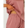 Allegra K Women's Satin Solid Lace Trim Cami Tops with Shorts Lounge Sleepwear Pajama Set - 4 of 4
