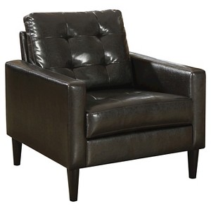 Balin Accent Chair Espresso Faux Leather - Acme, Brown