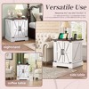 NicBex Mobile End Table with Lockable Wheels, Fluted Glass Side Tables Living Room, Narrow Coffee Table, Modern Nightstand with Golden Round Rod - 3 of 4