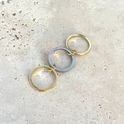 Adornia 14k Gold and Silver Plated Connected 3-Piece Ring Stack - image 4
