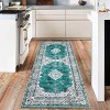 Washable Runner Rug, Non-Slip Boho Carpet for Hallway, Kitchen, Bedroom, Entryway – Vintage Bohemian Distressed Design - 2 of 4