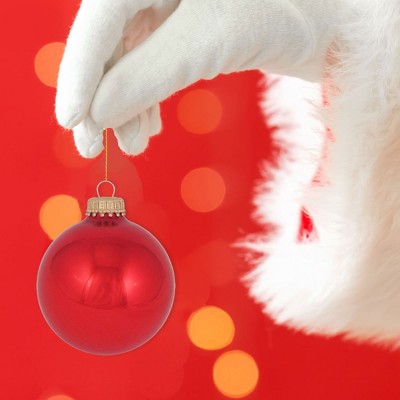 Candy Apple Red Glass Christmas Baubles Set of 8