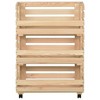 vidaXL Vegetable Trolley 22.4 in.x11.8 in.x31.5 in. Solid Wood Pine - 3 of 4