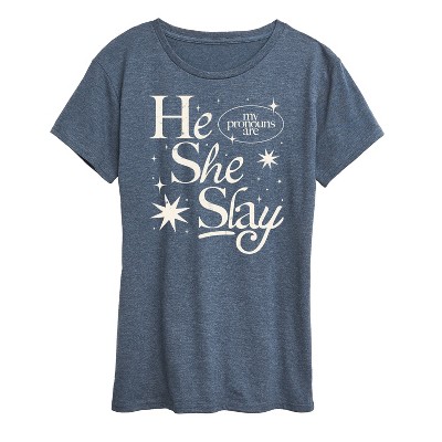 Women's - Instant Message - He She Slay Short Sleeve Graphic T-Shirt