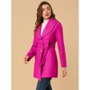 INSPIRE CHIC Women's Casual Shawl Collar Single Breasted Belted Overcoat - 3 of 4