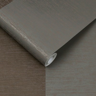Atelier Bronze and Brown Embossed Stripe Wallpaper