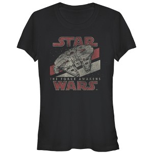 Juniors Womens Star Wars The Force Awakens Millennium Falcon T-Shirt - 1 of 3