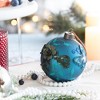 Whisen D3.9" Christmas Ball Ornaments, Glass Decorative Hanging Ball Christmas Tree Ornaments, Set of 6 - Blue - 4 of 4