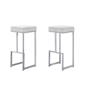 Best Master Furniture,Dorrington Modern Velvet Backless Bar Stool (Set of 2) - 1 of 2