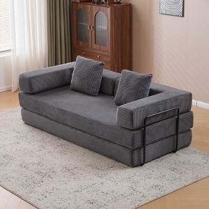 NicBex Convertible Folding Upholstered Floor Sofa Bed with Metal Stand,Oversized Futon Couch Sleeper Sofa for Living Room,Bedroom - 1 of 4