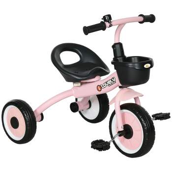 Qaba Tricycle for Toddlers Age 2-5 with Adjustable Seat, Toddler Bike for Children with Basket, Bell