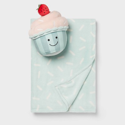 Image of Cupcake Buddy Kids' Throw Pillow and Blanket Set - Pillowfort™