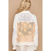 Women's Flower Detail Button Down Top - POL - 4 of 4