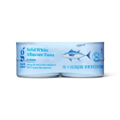 Solid White Tuna In Water 5oz 4pk Good Gather Target