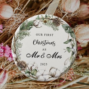 First Christmas as Mr and Mrs Ornament 2025,1st Year Wedding Ornament for Newlywed,Our First Married Christmas Ornament - 1 of 4