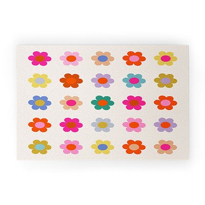 Daily Regina Designs Retro Floral Colorful Print 30" x 20" Welcome Mat - Society6