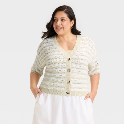 Women's Short Sleeve Button-Front Cardigan - Universal Thread™