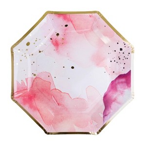 Jollity & Co. - Pretty in Pink Charger Plates - Pack of 8 Paper Plates - 1 of 2