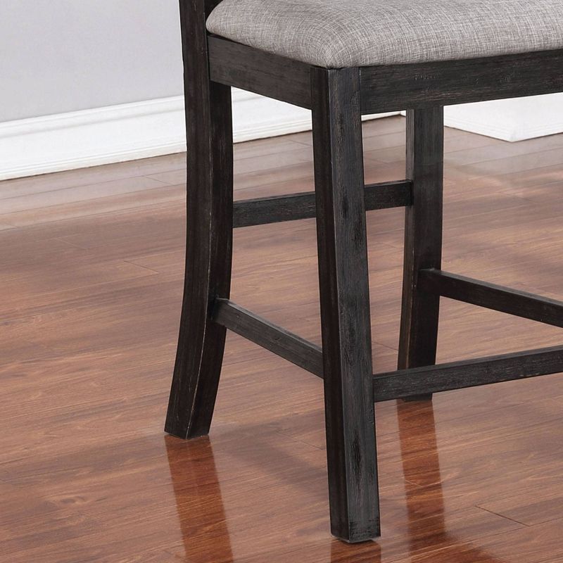 2pc 19&#34; Dyer Slat Back Counter Height Barstools Black - HOMES: Inside + Out, 4 of 5
