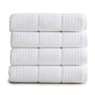 White Waffle Weave Towels Sets - 1 Bath, 1 Hand Towels