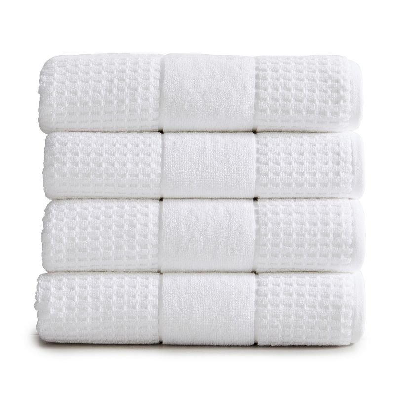 Market & Place Cotton Quick Dry Waffle Weave 4-Pack Bath Towel Set, 1 of 8