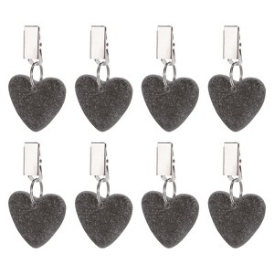 Unique Bargains Marble Heart Shape Tablecloth Weights with Metal Clip 8 Pcs - 1 of 4