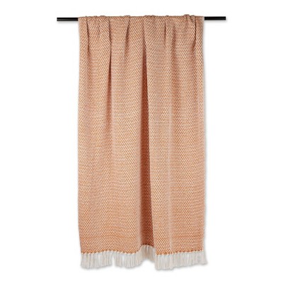 50"x60" Basketweave Cotton Throw Blanket - Pumpkin Spice