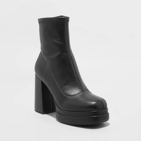 Black booties heel store target