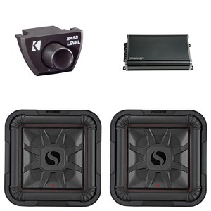 Kicker (2) 46L7T124 12" L7-Thin Subwoofers with CXA1200.1 Amp & Bass Knob Bundle - 1 of 4