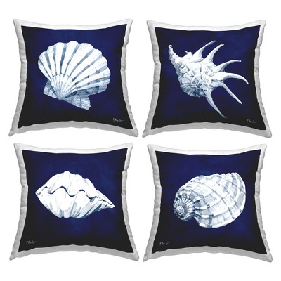 Stupell Industries Navy Blue Varied Seashells Aquatic Animals