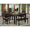 HomeStock 6-Piece Square Cappuccino Finish Solid Wood Top dining Table with 1-Bench and 4-Chairs - 2 of 4