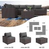 ALAULM Outdoor Patio Furniture Set Outdoor Sectional Rattan Sofa Set Brown Manual Wicker Patio Conversation Set with Cushions - 2 of 4