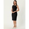 Hobemty Women's Sleeveless Asymmetrical Ruched Neck Work Sheath Dress - 3 of 4