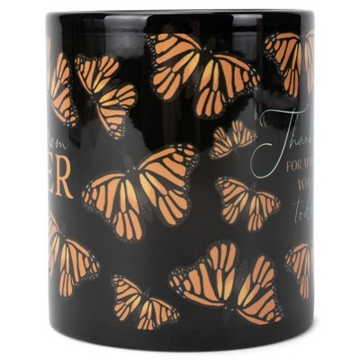 Elanze Designs Best Mom Ever Monarch Butterfly Black 11 Ounce Stoneware Coffee Mug
